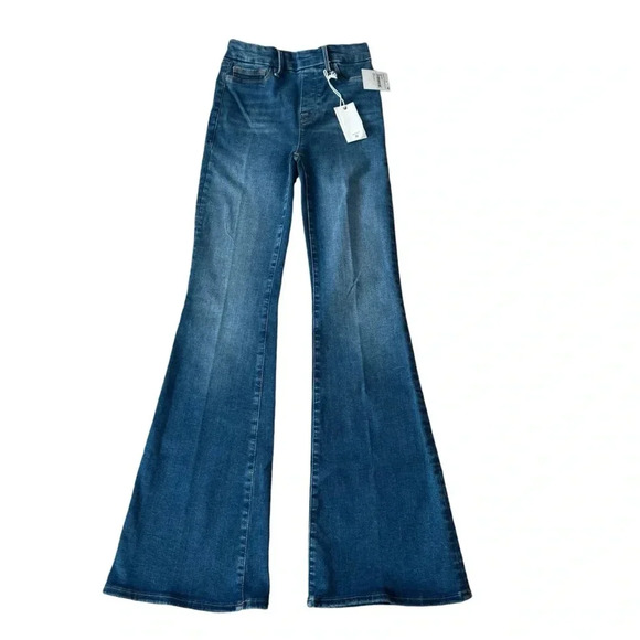 Good American Power Stretch Pull-On Flare Jeans - Picture 3 of 12
